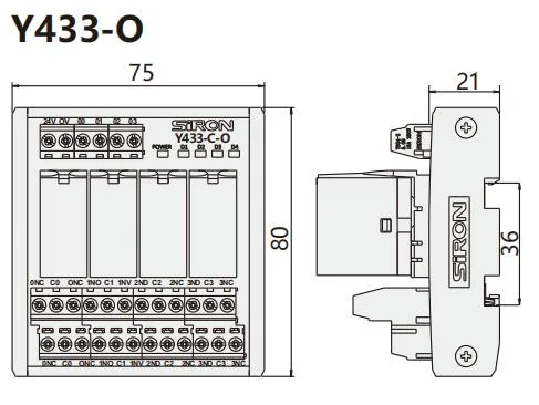 Siron Y433-O 4-Bit 2c Omron Relay Module Input NPN/PNP DC24V Power Relay